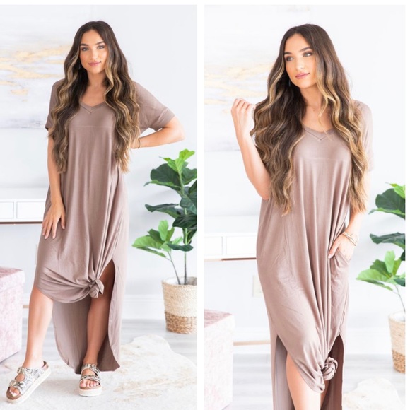 Haute Ellie Dresses & Skirts - Zoe Curved Hem Pocketed Maxi …